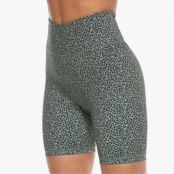 PERSIT Women's High Waist Print Workout Yoga Shorts - Picture 1 of 9